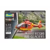 REVELL EC135 Air-Glaciers modelio surinkimo rinkinys, mastelis 1:72, ilgis 143 mm, rotoriaus Ø 140 mm
