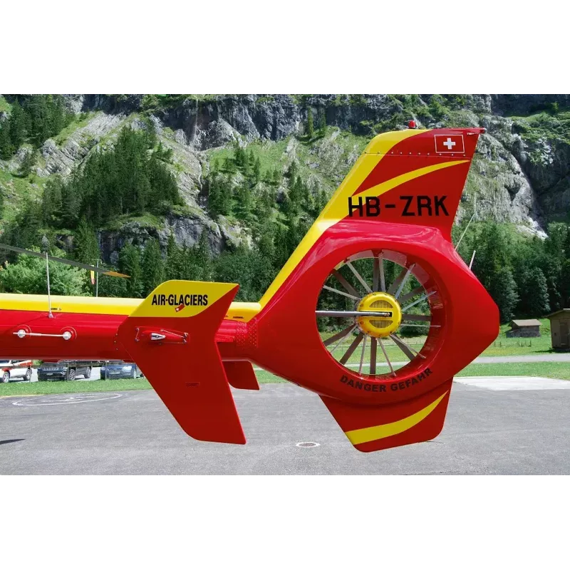 REVELL EC135 Air-Glaciers modelio surinkimo rinkinys, mastelis 1:72, ilgis 143 mm, rotoriaus Ø 140 mm