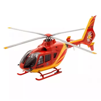 REVELL EC135 Air-Glaciers modelio surinkimo rinkinys, mastelis 1:72, ilgis 143 mm, rotoriaus Ø 140 mm