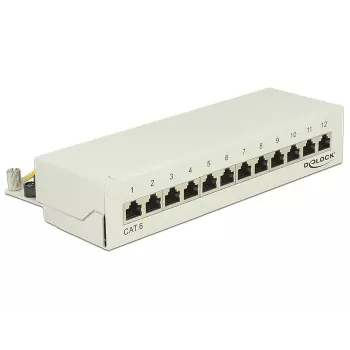 Patch panel DeLOCK 87292 sieninis, 12 prievadų, LSA, metalinis