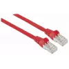 Intellinet tinklo jungiamasis kabelis, Cat7 kabelis / Cat6A kištukai, 15 m, raudonas, varinis, S/FTP, LSOH / LSZH, PVC, RJ45, paauksuoti kontaktai, su apsauginiu gaubteliu, su įvore, viso gyvenimo garantija