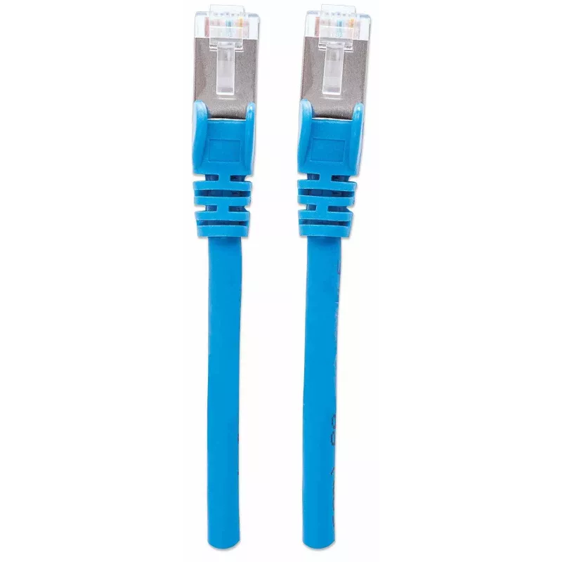 Intellinet tinklo jungiamasis kabelis, Cat7 kabelis / Cat6A kištukai, 15 m, mėlynas, varis, S/FTP, LSOH / LSZH, PVC, RJ45, auksu dengti kontaktai, be užkabinimo, su apsauginiu gaubteliu, viso gyvenimo garantija