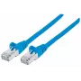 Intellinet tinklo jungiamasis laidas, Cat7 kabelis/Cat6A kištukai, 30 m, mėlynas, varinis, S/FTP, LSOH / LSZH, PVC, RJ45, paauksuoti kontaktai, be užkliuvimų, su gaubtuku, viso gyvenimo garantija