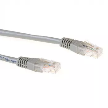 ACT pilkas 10 m LSZH U/UTP CAT6A jungiamasis kabelis su RJ45 jungtimis