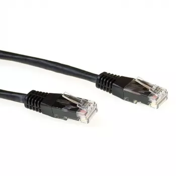 ACT Black 1.5 m LSZH U/UTP CAT6A tinklo kabelis su RJ-45 jungtimis