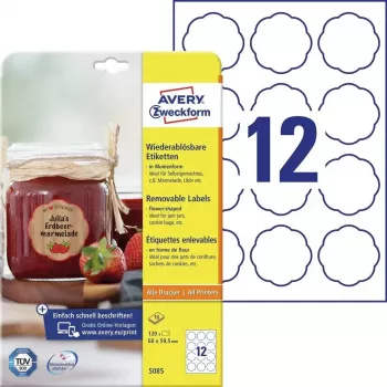 Lipnūs etikečių lapai spausdintuvui Avery 5085