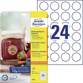 Lipnūs etikečių lapai Avery 5084, 240 vnt.