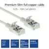 ACT pilkas 0,25 m LSZH U/FTP CAT6A plonas jungiamasis kabelis su RJ45 kištukais