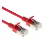 ACT Raudonas 2 m LSZH U/FTP CAT6A plonas duomenų centro pataisinis laidas su apsauga nuo užsikabinimo ir RJ45 jungtimis
