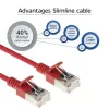 ACT raudonas 3 metrų LSZH U/FTP CAT6A plonas duomenų centro laidų kabelis su apsaugotais RJ45 kištukais