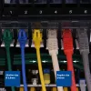 ACT raudonas 3 metrų LSZH U/FTP CAT6A plonas duomenų centro laidų kabelis su apsaugotais RJ45 kištukais