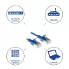 ACT Blue 2 m LSZH U/FTP CAT6A plonas lizdinis kabelis su apsaugotais RJ45 kištukais