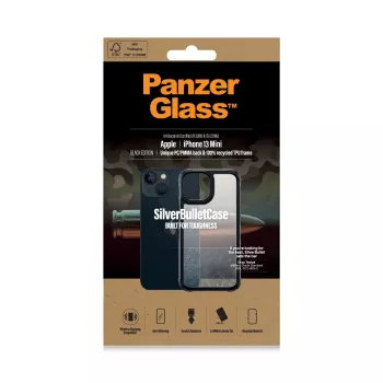 Dėklas PanzerGlass SilverBullet ClearCase iPhone 13 Mini Juodas