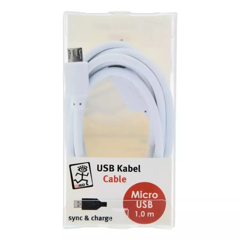 USB laidas 2GO 795202 1 m USB B – Micro-USB B baltas