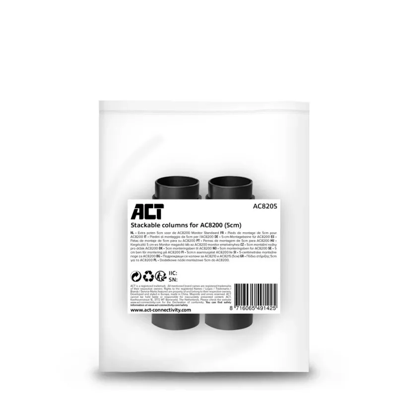 Pėdos ACT AC8200 Black 65mm stalo tvirtinimui
