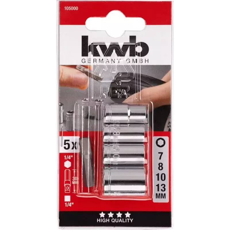Laikiklis atsuktuvų antgaliams KWB 105000, chromo-vanadžio plienas, 25,4/4 mm