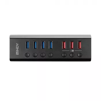 Lindy 4 prievadų USB 3.0 šakotuvas su 3 Quick Charge 3.0 prievadais