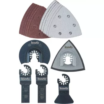 Pjovimo diskų rinkinys kwb Universal kit 17 vnt. aliuminiui, betonui, variui, gipso kartonui, plastikui, skardai, medžiui