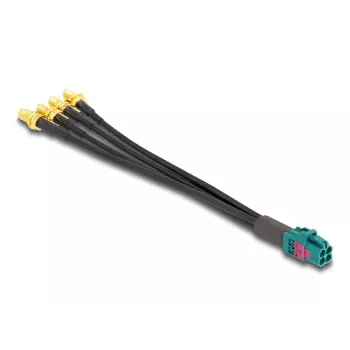 DeLOCK 90143 Koaksialinis kabelis 0,2 m Mini FAKRA Z 4 x SMA juodas