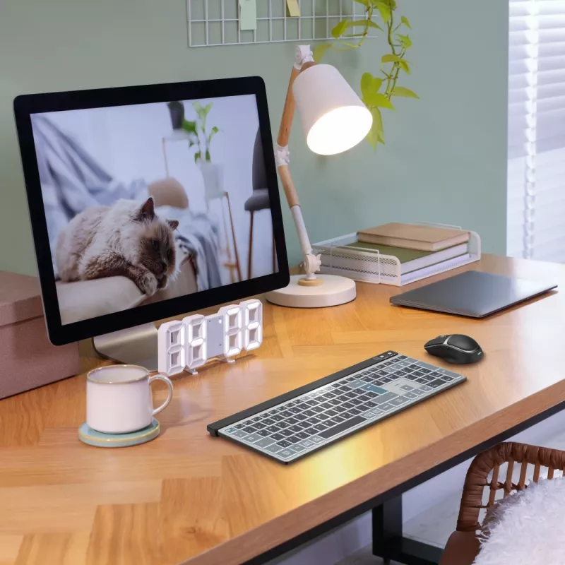 Hama WKM-750 belaidė klaviatūra su pele, Bluetooth, QWERTZ, namams/biurui, antracitinė, juoda, mėlyna