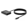 Manhattan USB-C kontaktinė kortelių skaitytuvė su microSD lizdu, USB-C jungtimi, 1 m kabeliu, juoda, 3 metų garantija