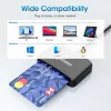 Manhattan USB-C kontaktinė kortelių skaitytuvė su microSD lizdu, USB-C jungtimi, 1 m kabeliu, juoda, 3 metų garantija
