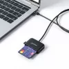 Manhattan USB-C kontaktinė kortelių skaitytuvė su microSD lizdu, USB-C jungtimi, 1 m kabeliu, juoda, 3 metų garantija