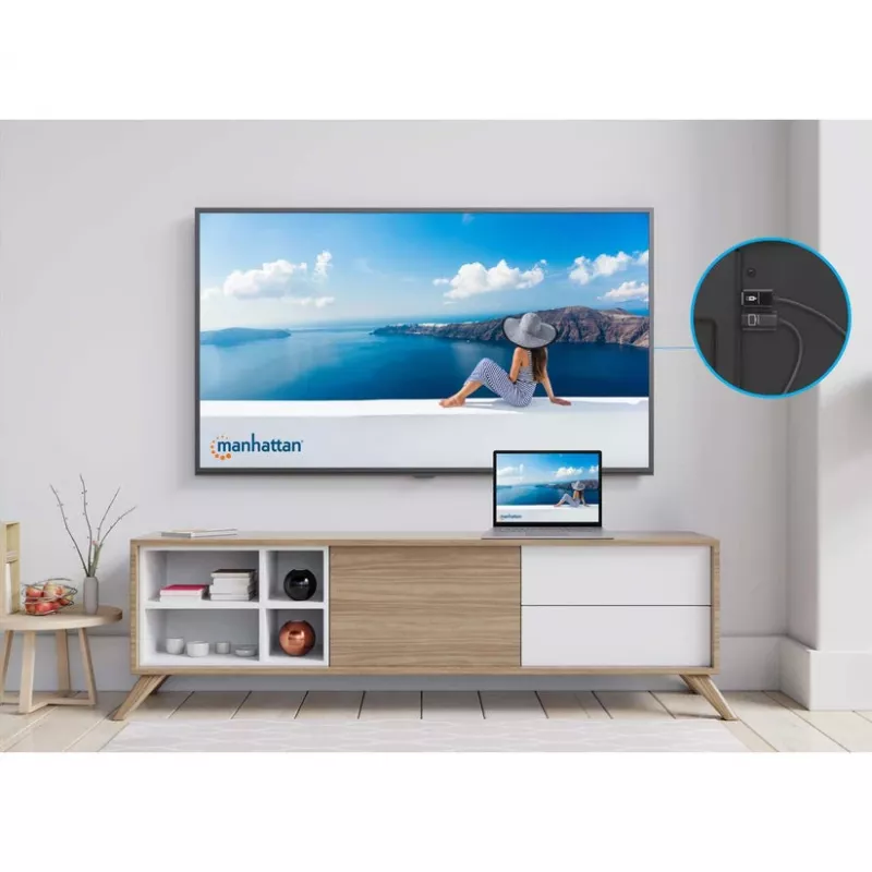 Manhattan 1080p belaidis HDMI rinkinys ekrano atkartojimui, 2 dalių komplektas su HDMI imtuvu ir HDMI siųstuvu