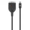 Manhattan USB-C į Serial keitiklio kabelis, 1 m, Vyriškas į Vyrišką, Serial/RS232/COM/DB9, Prolific PL2303GT lustas, Juodas kabelis, Trejų metų garantija