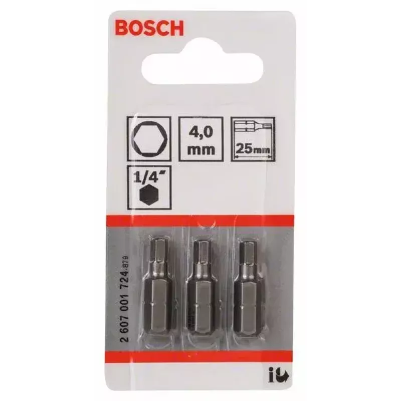 Antgalis atsuktuvui Bosch 2 607 001 724 4 mm Security hex 3 vnt.