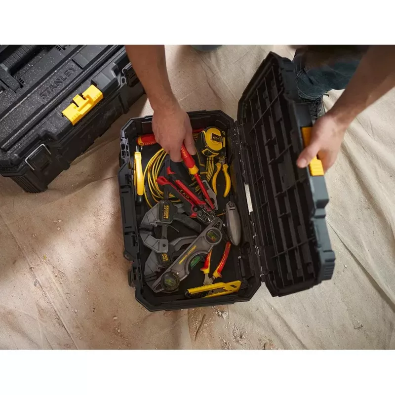 Dėklas ant ratukų Stanley STST83319-1 plastmasinis juodas geltonas