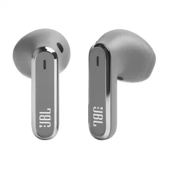 JBL LIVE FLEX belaidės ausinės į ausis, skambučiai/muzika, Bluetooth, sidabrinės