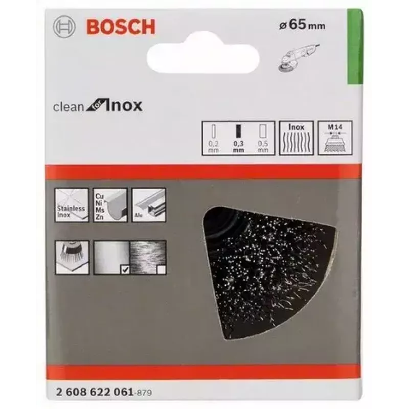 Puodelinis šepetys Bosch 2 608 622 061, skersmuo 6,5 cm, vielos storis 0,3 mm