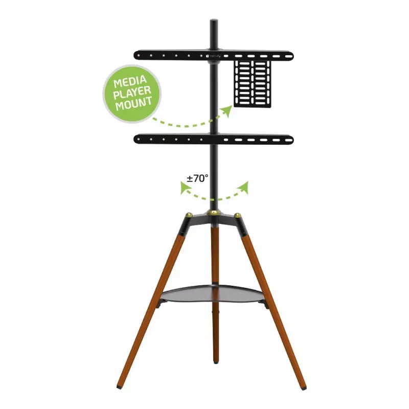 Techly ICA-TR58 TV stovas 165,1 cm (65 inch) juodas, medinis
