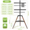 Techly ICA-TR58 TV stovas 165,1 cm (65 inch) juodas, medinis