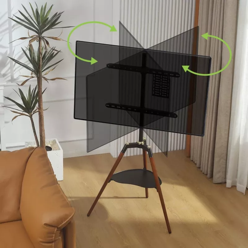 Techly ICA-TR58 TV stovas 165,1 cm (65 inch) juodas, medinis
