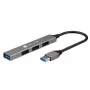 Techly IUSB32-HUB4A-3U2SLS USB 3.2 šakotuvas, 4x USB-A, metalinis korpusas, pilka