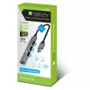 Techly IUSB32-HUB4A-3U2SLS USB 3.2 šakotuvas, 4x USB-A, metalinis korpusas, pilka
