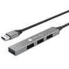 Techly IUSB32-HUB4A-3U2SLS USB 3.2 šakotuvas, 4x USB-A, metalinis korpusas, pilka