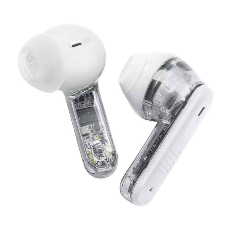 Ausinės JBL Tune Flex 2 Ghost Edition — belaidės (TWS) į ausis, Bluetooth, 20–20000 Hz, Baltos