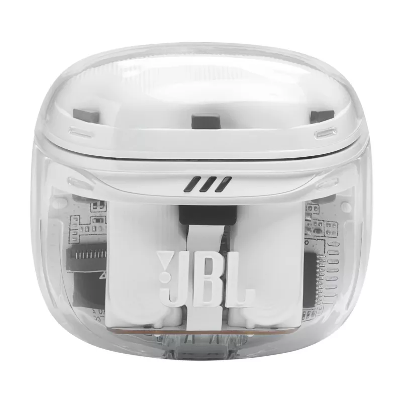 Ausinės JBL Tune Flex 2 Ghost Edition — belaidės (TWS) į ausis, Bluetooth, 20–20000 Hz, Baltos