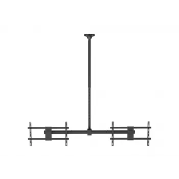 Lubinis laikiklis dviems ekranams EQUIP 32–60 colių (VESA 200x200–600x400, maks. 80 kg, sukimas ±180°), juodas