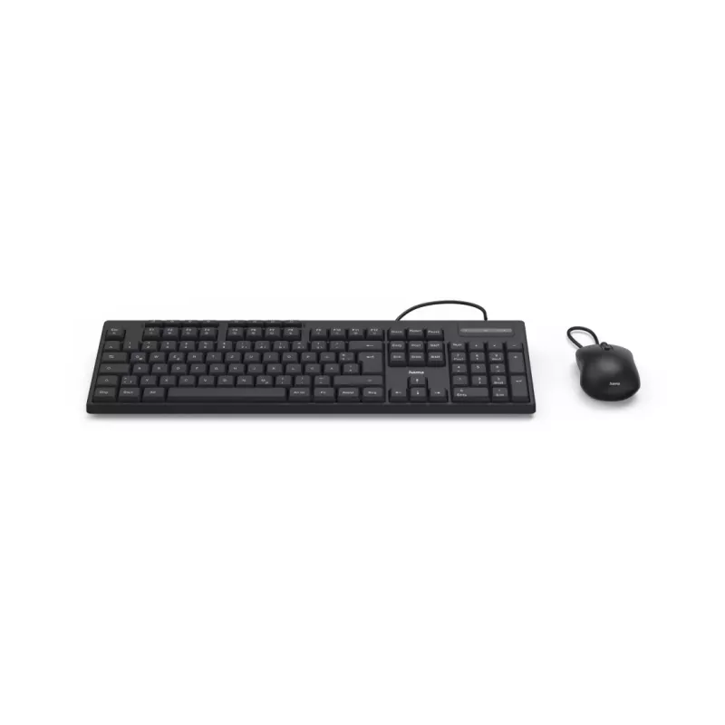 Hama CKM-200 klaviatūra su pele, laidinė, USB, QWERTZ, juoda, skirta namams ir biurui