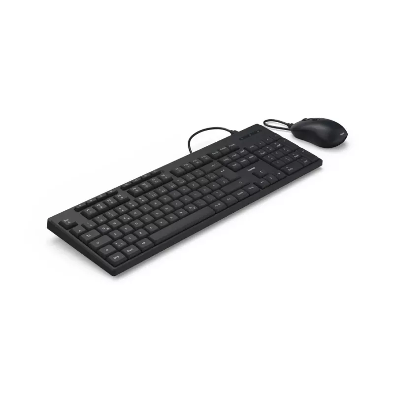 Hama CKM-200 klaviatūra su pele, laidinė, USB, QWERTZ, juoda, skirta namams ir biurui