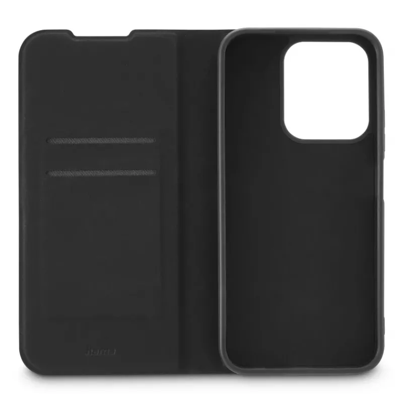 Folio dėklas HAMA Daily Protect, skirtas Xiaomi Redmi 15C – 17,5 cm (6,9 colio), juodas, 2 kortelių kišenės, stovas