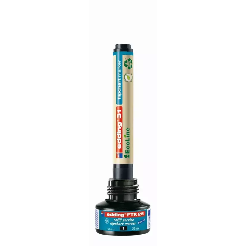 Markerio papildymas Edding ED-FTK25-001, juodas rašalas, 25 ml, 1 vnt.