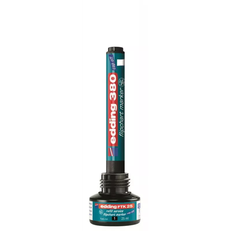 Markerio papildymas Edding ED-FTK25-001, juodas rašalas, 25 ml, 1 vnt.