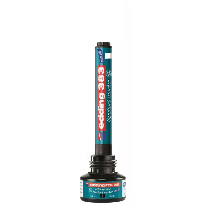 Markerio papildymas Edding ED-FTK25-001, juodas rašalas, 25 ml, 1 vnt.