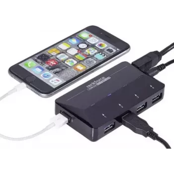USB 3.2 Gen 1 Type-B sąsajos šakotuvas Renkforce RF-3806031, 4× USB-A, juodas