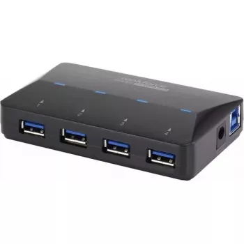USB 3.2 Gen 1 Type-B sąsajos šakotuvas Renkforce RF-3806031, 4× USB-A, juodas